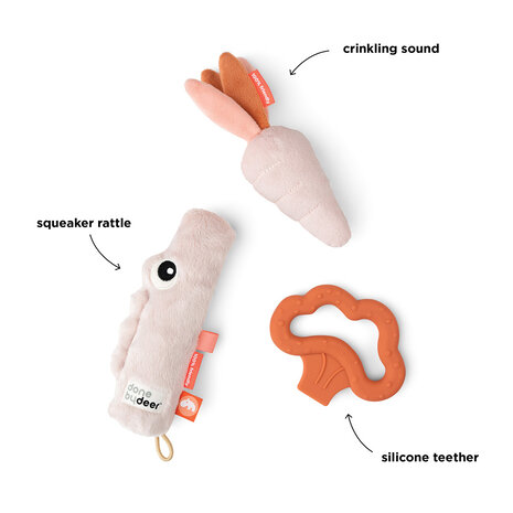 Done by Deer Kleine activiteitenspeelgoed set - 3 stuks - Croco powder Done by Deer Kleine activiteitenspeelgoed set - 3 stuks - Croco powder