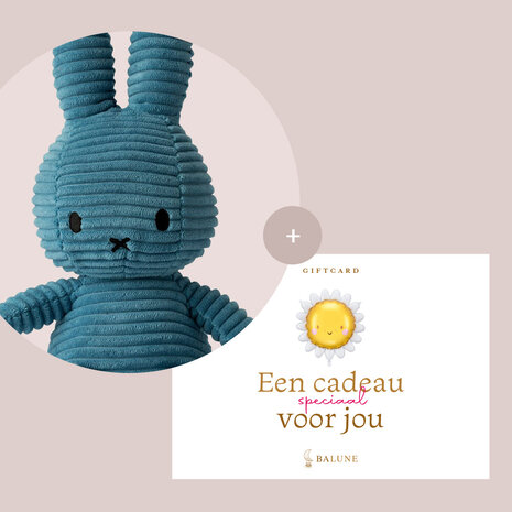 Balune Nijntje Corduroy blauw (23 cm) + Giftcard €15 Balune Nijntje Corduroy blauw (23 cm) + Giftcard €15