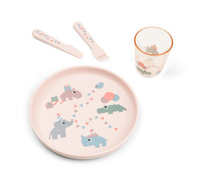 Done by Deer Foodie dinner set Celebration - powder Done by Deer Foodie dinner set Celebration - powder