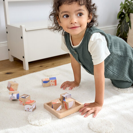 Lässig Houten dierenpuzzel kubus - Little Mateys