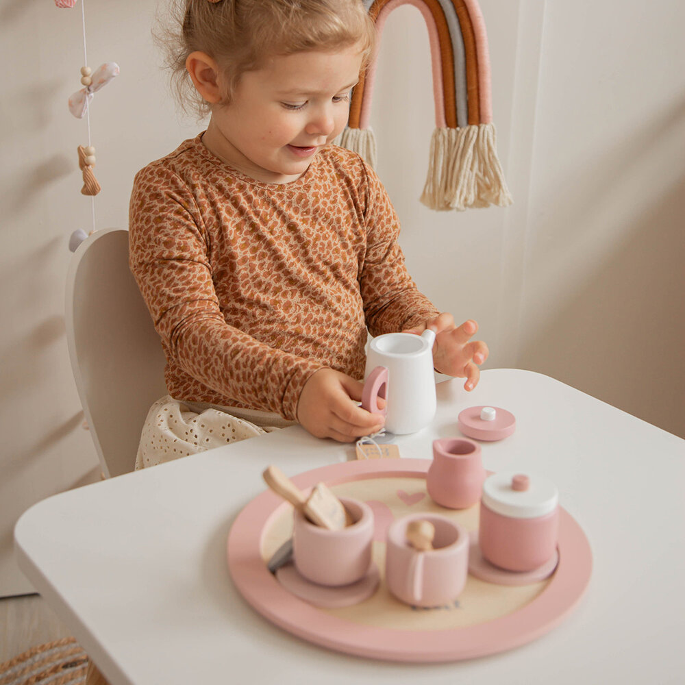 Label Label Houten theeset - Roze