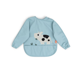 Done by Deer Slabbetje met mouw - Tiny Farm Blue Done by Deer Slabbetje met mouw - Tiny Farm Blue