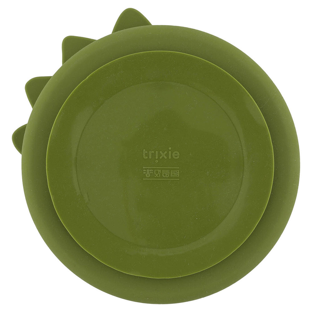 Trixie Siliconen vakjes bord met zuignap - Mr. Dino Trixie Siliconen vakjes bord met zuignap - Mr. Dino
