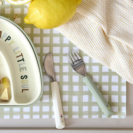 Lässig Bestek met Siliconen handvat - Happy Fruits - Lemon