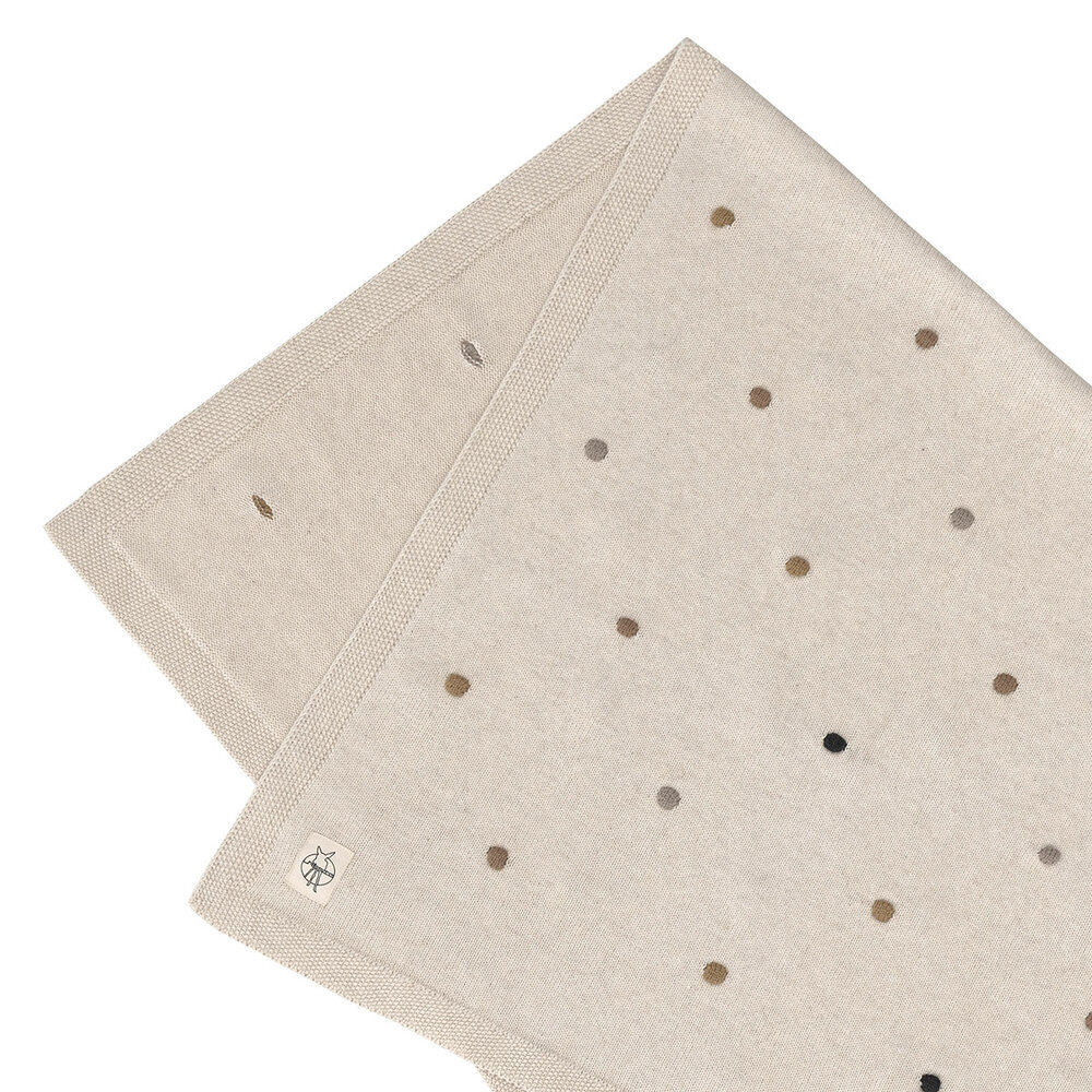 Lässig Gebreid dekentje GOTS - Dots nature 80x100 Lässig Gebreid dekentje GOTS - Dots nature 80x100