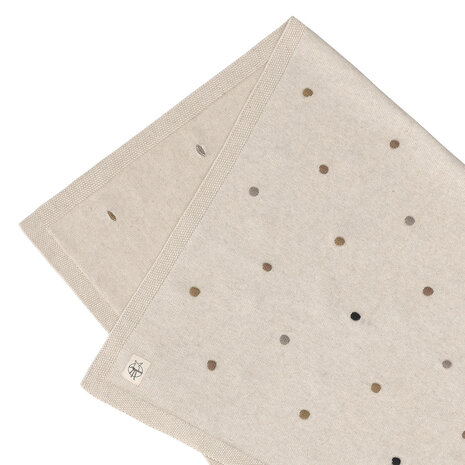 Lässig Gebreid dekentje GOTS - Dots nature 80x100 Lässig Gebreid dekentje GOTS - Dots nature 80x100