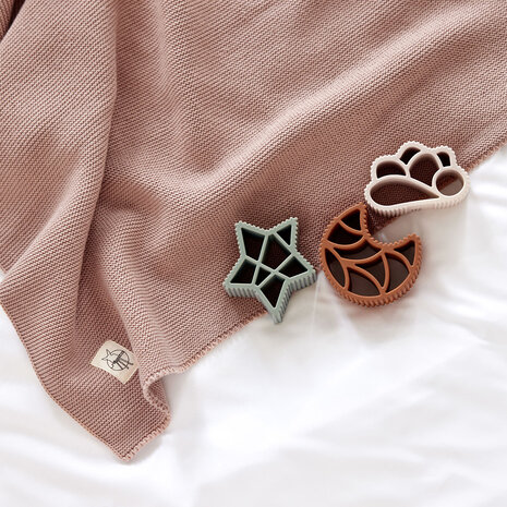 Lässig Gebreid dekentje GOTS - Frizzy roze 80x100