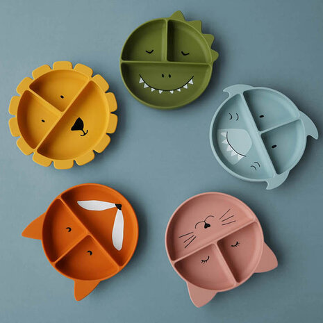 Trixie Siliconen vakjes bord met zuignap - Mr. Shark