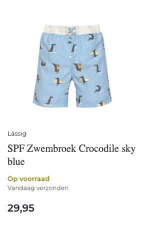 Lässig SPF Zwembroek Crocodile sky blue