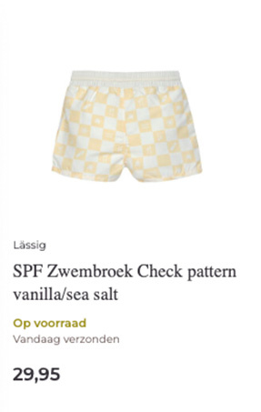 Lässig SPF Zwembroek Check pattern vanilla/sea salt
