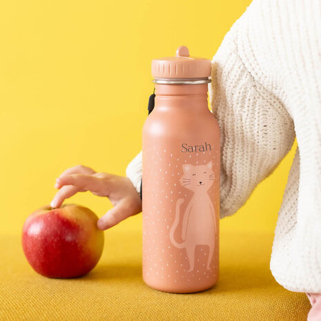 Studio Balune Gepersonaliseerde Trixie Drinkfles 500ml - Mrs. Cat Studio Balune Gepersonaliseerde Trixie Drinkfles 500ml - Mrs. Cat
