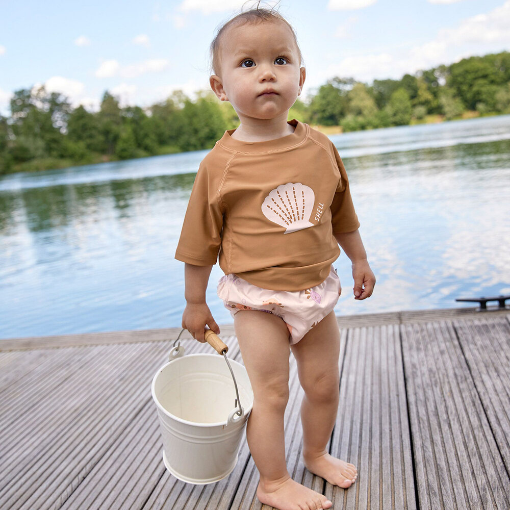 Lässig SPF Zwemshirt Korte Mouw Shell caramel. 25 tot 36 maanden/maat: 98