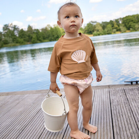 Lässig SPF Zwemshirt Korte Mouw Shell caramel. 25 tot 36 maanden/maat: 98
