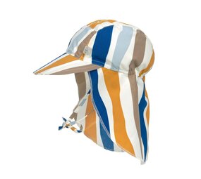 Lässig SPF Zonnehoedje met klep Waves Blue/Nature Lässig SPF Zonnehoedje met klep Waves Blue/Nature