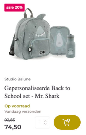 Studio Balune Gepersonaliseerde Back to School set - Mr. Shark