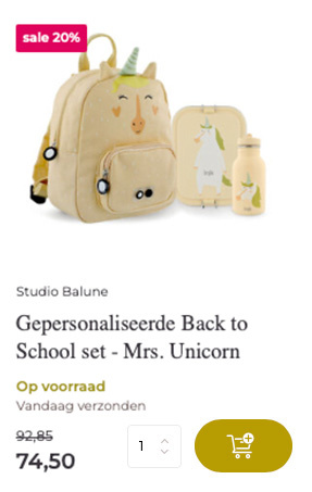 Studio Balune Gepersonaliseerde Back to School set - Mrs. Unicorn