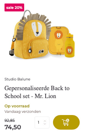 Studio Balune Gepersonaliseerde Back to School set - Mr. Lion