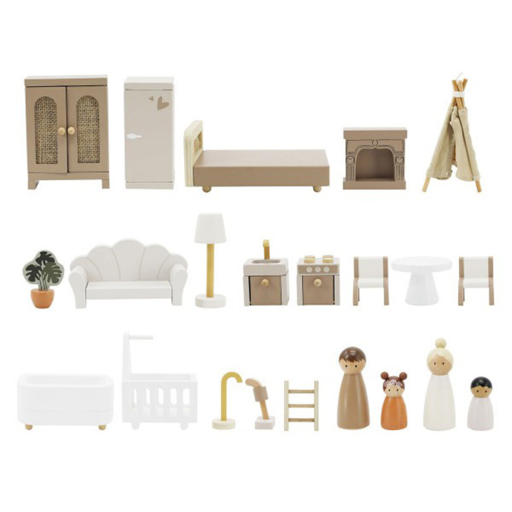 Label Label Houten Poppenhuis - Nougat Label Label Houten Poppenhuis - Nougat