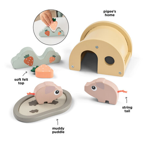 Done by Deer Tiny Farm houten boerderij speelset - Pigee