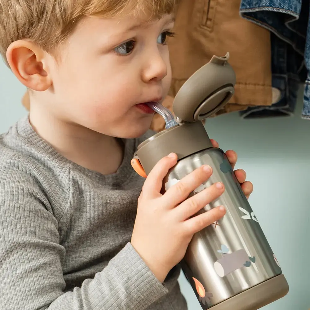 Done by Deer Geisoleerde drinkfles Tiny Trails - Zand