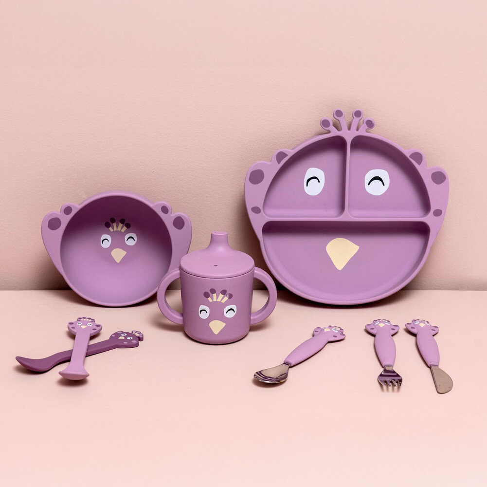 Trixie Siliconen vakjes bord met zuignap - Mrs. Peacock