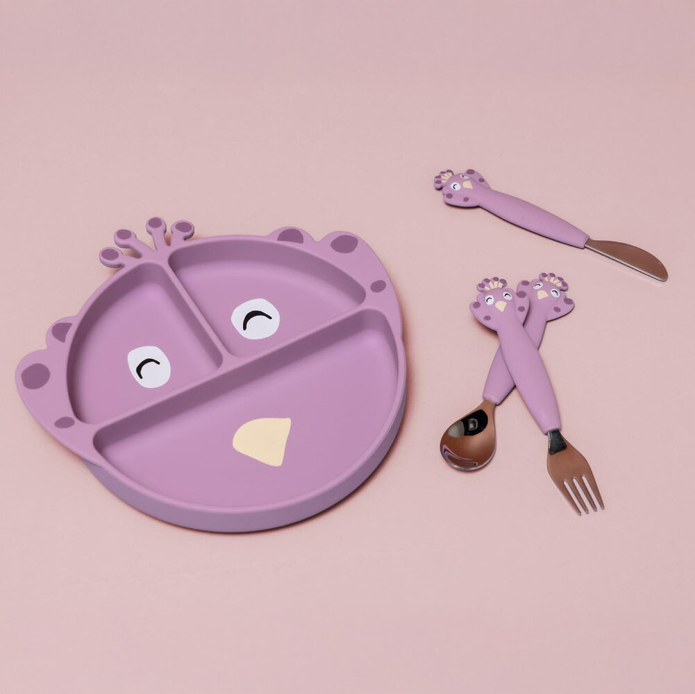 Trixie Siliconen vakjes bord met zuignap - Mrs. Peacock