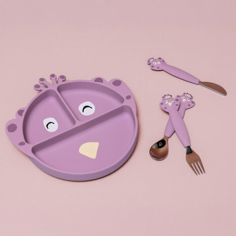 Trixie Siliconen vakjes bord met zuignap - Mrs. Peacock