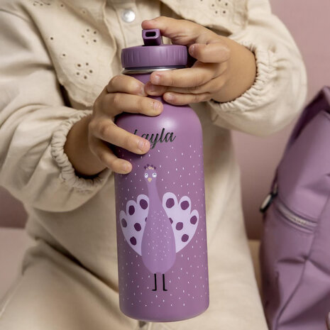 Studio Balune  Gepersonaliseerde Trixie Drinkfles 500ml - Mrs. Peacock