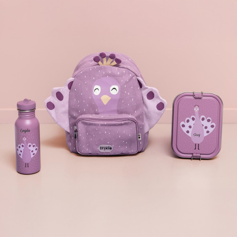 Studio Balune  Gepersonaliseerde Trixie Drinkfles 500ml - Mrs. Peacock