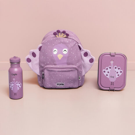 Studio Balune  Gepersonaliseerde Trixie Drinkfles 500ml - Mrs. Peacock