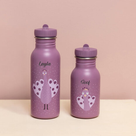 Studio Balune  Gepersonaliseerde Trixie Drinkfles 350ml - Mrs. Peacock
