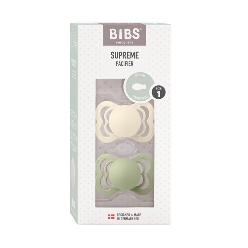 BIBS Supreme Symmetrical 2 pack Ivory - Sage - Siliconen