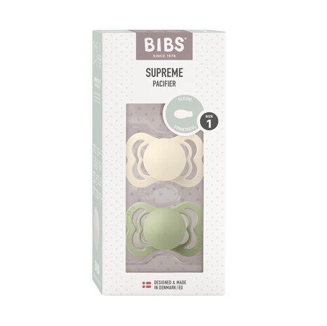 BIBS Supreme Symmetrical 2 pack Ivory - Sage - Siliconen