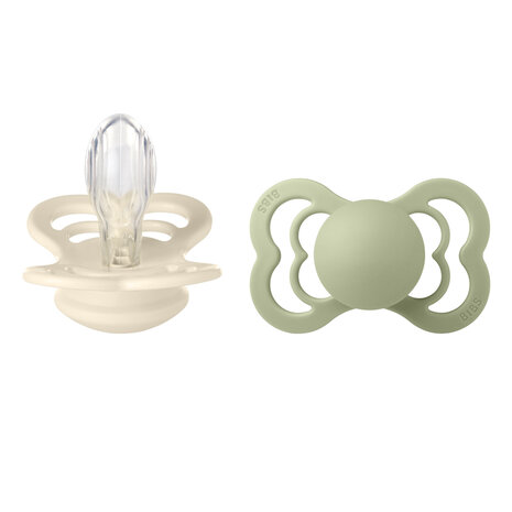 BIBS Supreme Symmetrical 2 pack Ivory - Sage - Siliconen