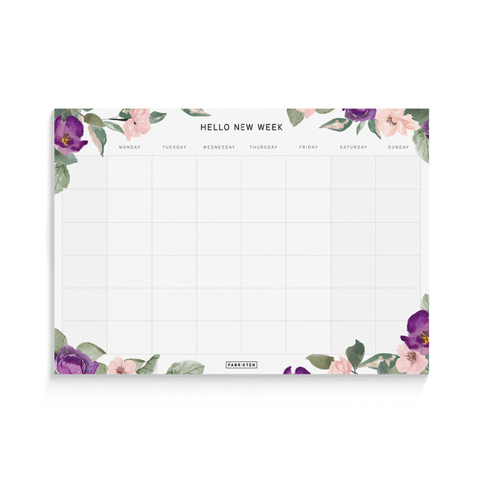 Weekplanner Bloemen A4