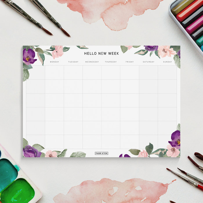 Weekplanner Bloemen A4