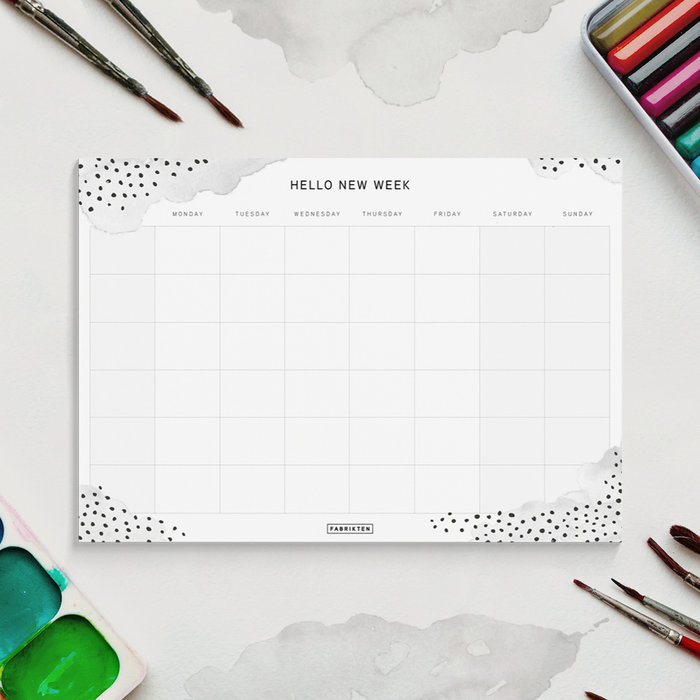 Weekplanner Waterverf A4