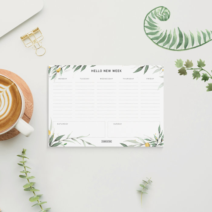 Weekplanner compact Botanisch Goud EN A5