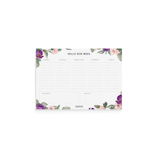 Weekplanner compact Bloemen EN