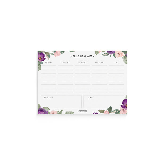Weekplanner compact Bloemen EN A5