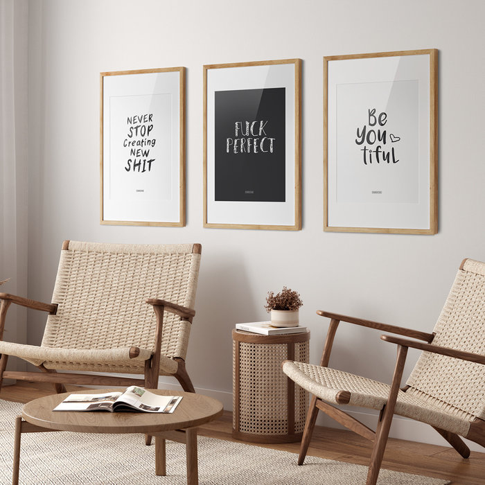 Poster Tekst Never stop creating new shit A3