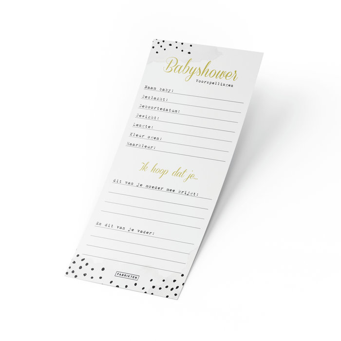Invulkaarten Babyshower Grijs