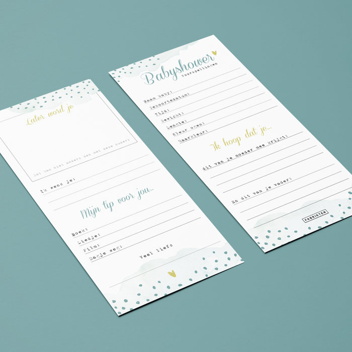 Invulkaarten Babyshower Blauw