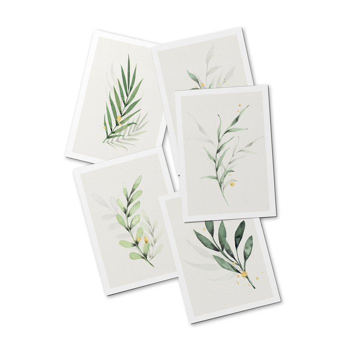 Ansichtkaartenset Botanisch Goud