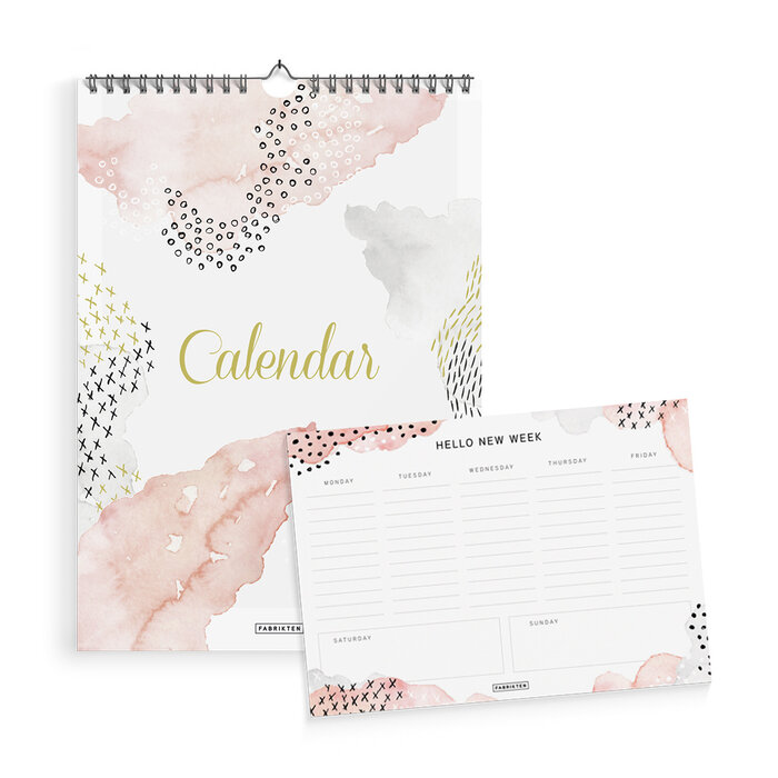 Fabrikten verjaardagskalender + compacte weekplanner Waterverf bundel