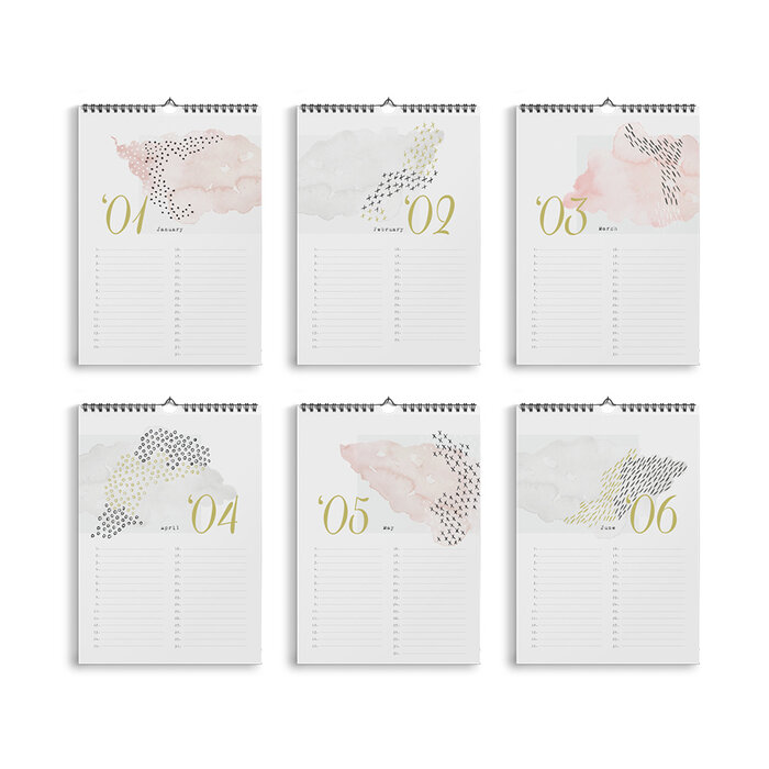 Fabrikten verjaardagskalender + compacte weekplanner Waterverf bundel