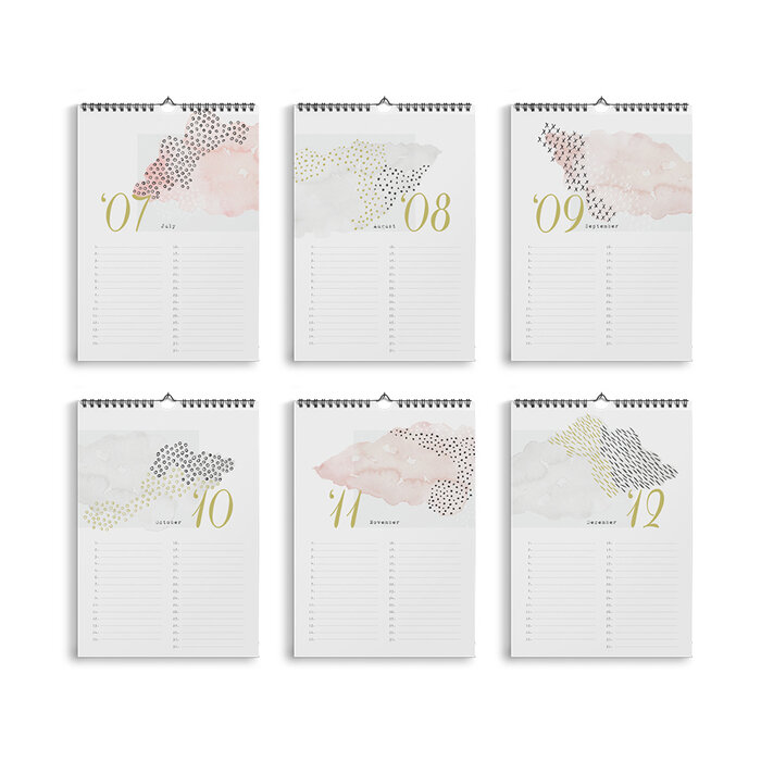Fabrikten verjaardagskalender + compacte weekplanner Waterverf bundel