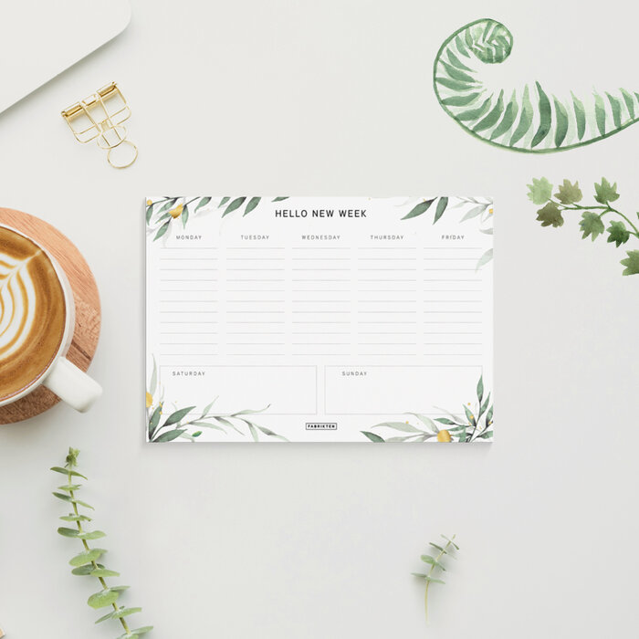 Fabrikten verjaardagskalender + compacte weekplanner Botanisch Goud bundel