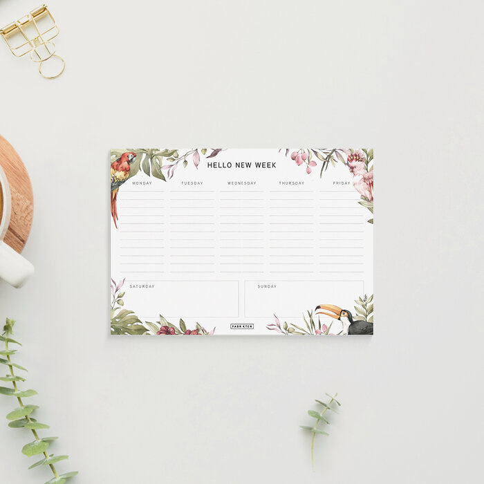 Fabrikten verjaardagskalender + compacte weekplanner Tropisch bundel