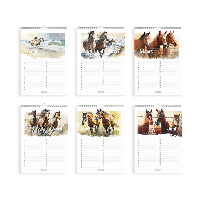 Verjaardagskalender Paarden A4